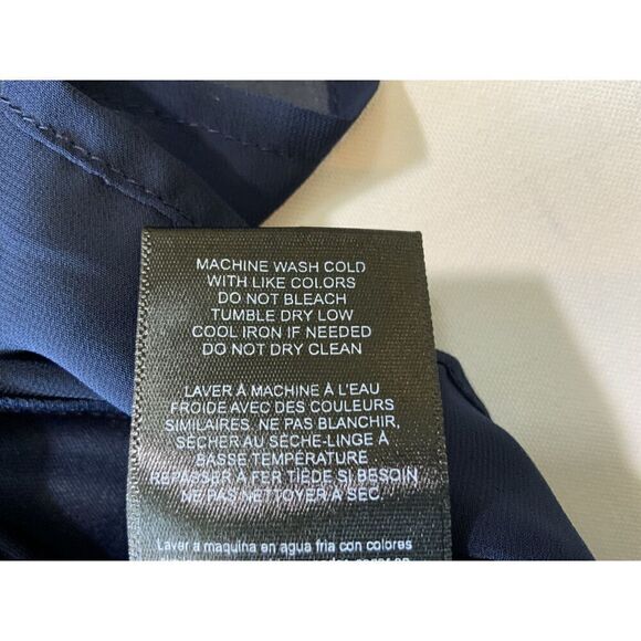 NWT Tamsy Navy Blue Sheer Fabric Loose Fit Round Neck Womens Blouse Size 3X - Picture 10 of 13